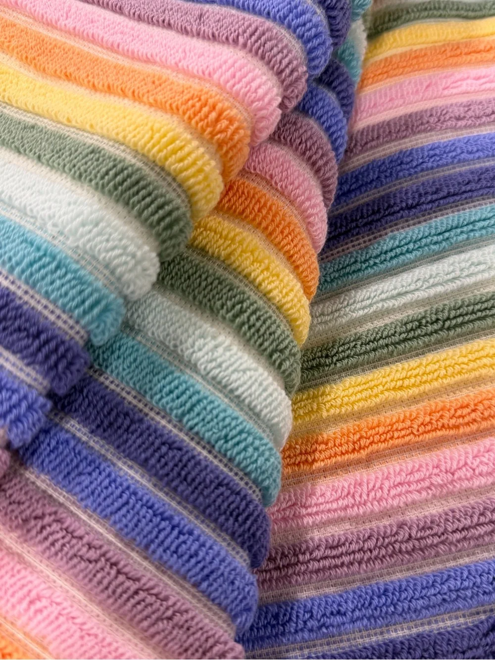 Rachel Zoe Rainbow Stripes Fringed Oversized Beach Pool Resort Vacation Towel